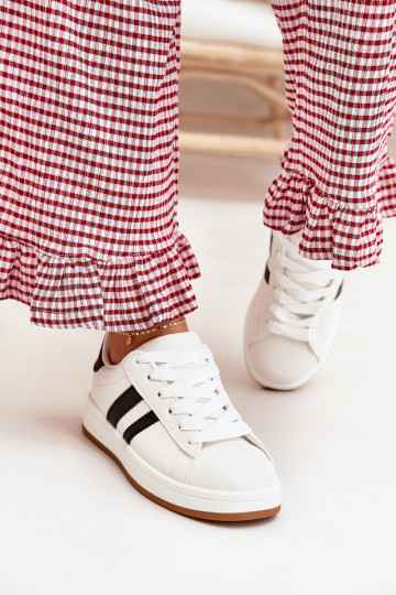 sportiniai bateliai Sneakers modelio batai Moteriškas iš eko odos baltos spalvos Ravina 2