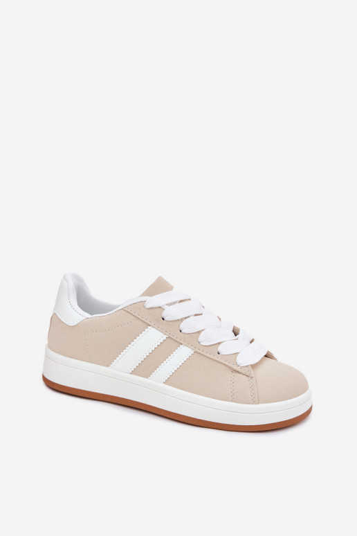 sportiniai bateliai Sneakers modelio batai Moteriškas iš eko odos smėlio spalvos Ravina sportiniai bateliai Sneakers modelio batai Moteriškas iš eko odos smėlio spalvos Ravina