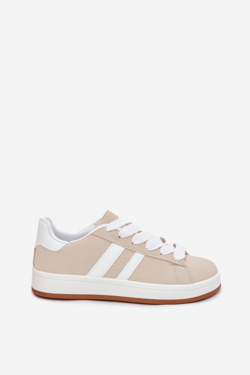 sportiniai bateliai Sneakers modelio batai Moteriškas iš eko odos smėlio spalvos Ravina sportiniai bateliai Sneakers modelio batai Moteriškas iš eko odos smėlio spalvos Ravina