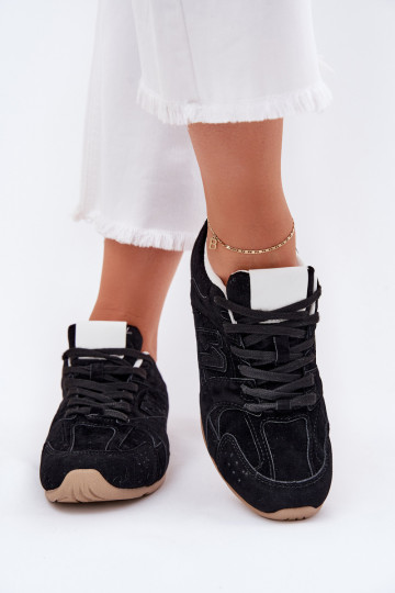 sportiniai bateliai Moteriškas Z iš eko zomšosu juodos spalvos Dorella