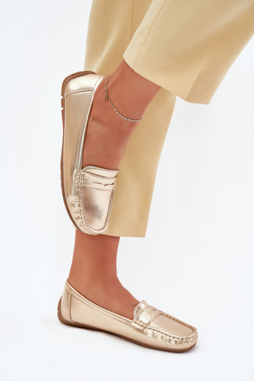 Moteriškas Eko Oda Mokasinai aukso spalvos Lenvie
