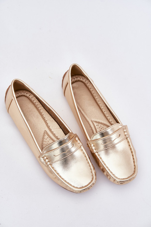 Moteriškas Eko Oda Mokasinai aukso spalvos Lenvie