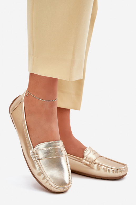 Moteriškas Eko Oda Mokasinai aukso spalvos Lenvie