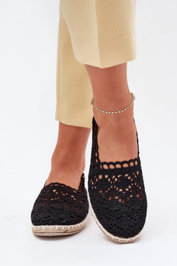 espadrilės iš nėrinių Moteriškas juodos spalvos Adelira