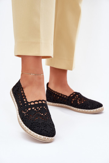 espadrilės iš nėrinių Moteriškas juodos spalvos Adelira 2