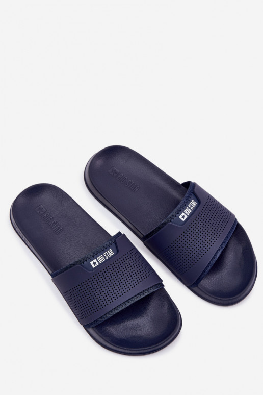 Lengvos vyriškos šlepetės Big Star NN174696 tamsiai mėlynos spalvos