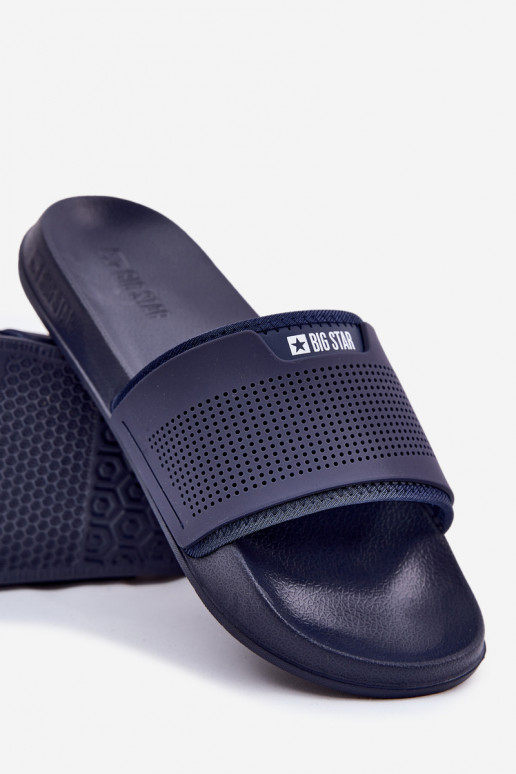 Lengvos vyriškos šlepetės Big Star NN174696 tamsiai mėlynos spalvos