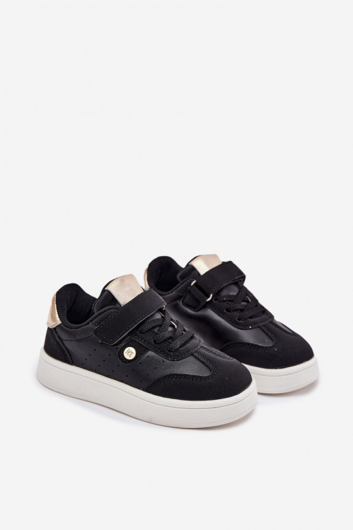 sportiniai bateliai Sneakers modelio batai Vaikiški su lipniais užsegimais juodos spalvos Zarina