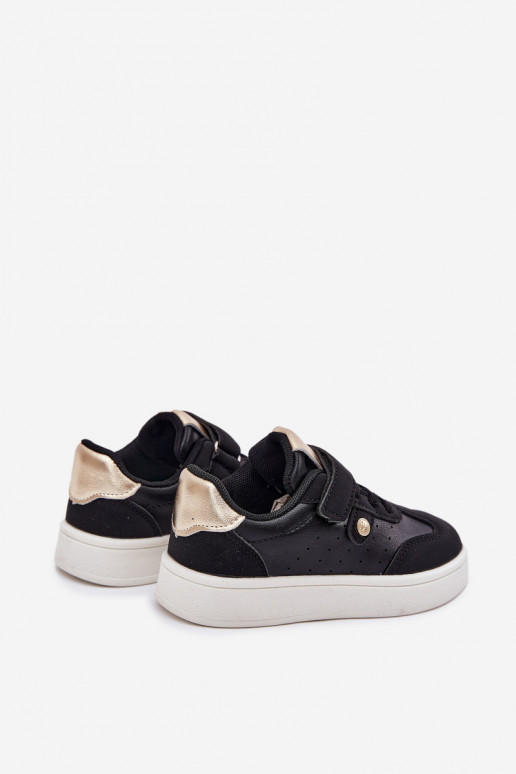sportiniai bateliai Sneakers modelio batai Vaikiški su lipniais užsegimais juodos spalvos Zarina