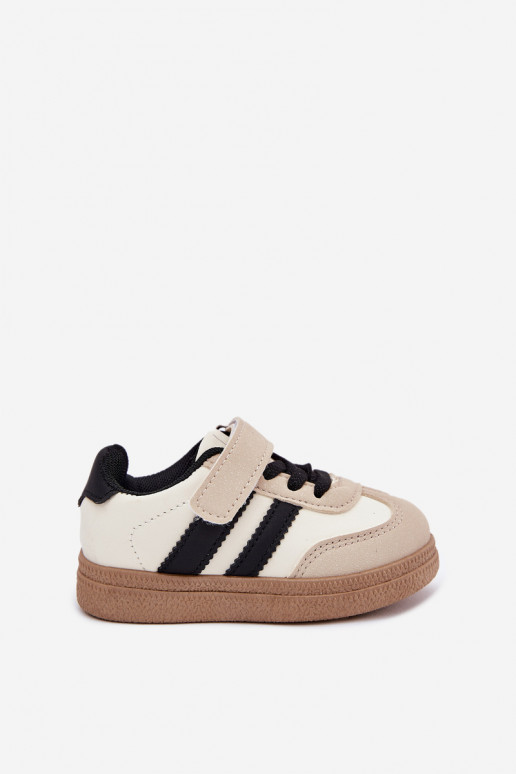 sportiniai bateliai Sneakers modelio batai Vaikiški su lipniais užsegimais smėlio spalvos Adelina