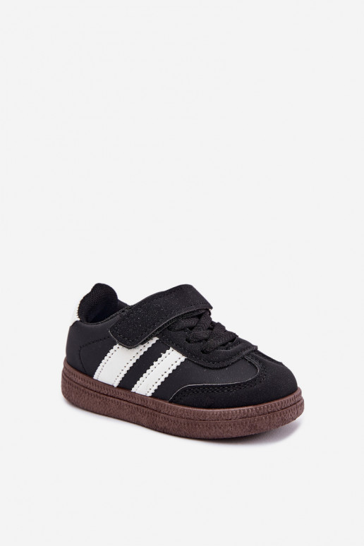 sportiniai bateliai Sneakers modelio batai Vaikiški su lipniais užsegimais juodos spalvos Adelina