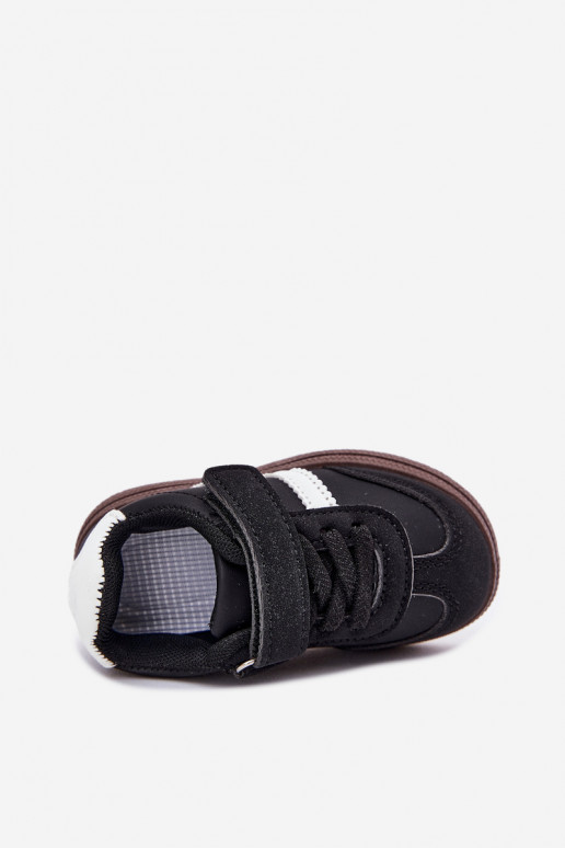 sportiniai bateliai Sneakers modelio batai Vaikiški su lipniais užsegimais juodos spalvos Adelina