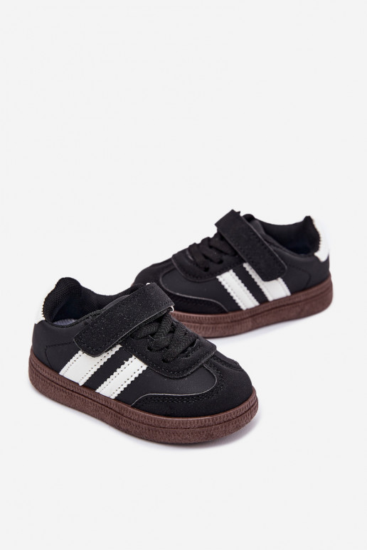 sportiniai bateliai Sneakers modelio batai Vaikiški su lipniais užsegimais juodos spalvos Adelina