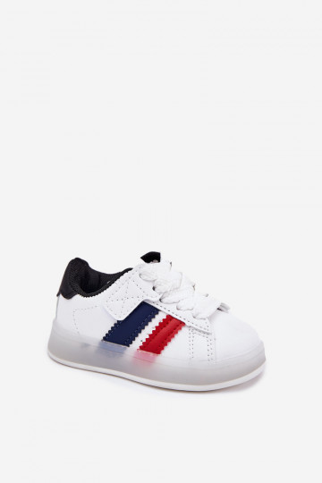 Vaikiški sportiniai bateliai "Sneakers" modelio su žėrinčiu padu, baltos-juodos spalvos "Arielle" 2