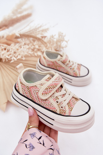 Vaikiški laisvalaikio batai su lipniais užsegimais rožinės spalvos Zelina