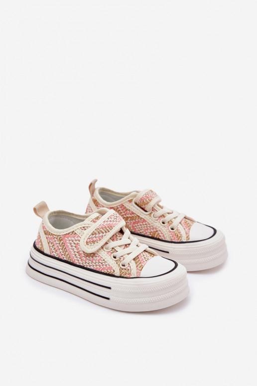 Vaikiški laisvalaikio batai su lipniais užsegimais rožinės spalvos Zelina