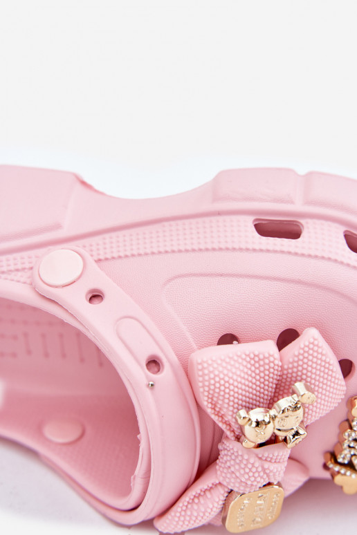 Šlepetės Vaikiški Vaikiški Lengvos šlepetės su kaspinais I Ozdobami rožinės spalvos Selvana Šlepetės Vaikiški Vaikiški Lengvos šlepetės su kaspinais I Ozdobami rožinės spalvos Selvana