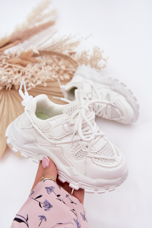 sportiniai bateliai Sneakers modelio batai Vaikiški baltos spalvos Tilvianea sportiniai bateliai Sneakers modelio batai Vaikiški baltos spalvos Tilvianea