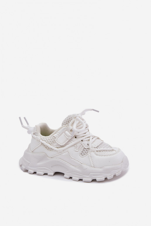 sportiniai bateliai Sneakers modelio batai Vaikiški baltos spalvos Tilvianea sportiniai bateliai Sneakers modelio batai Vaikiški baltos spalvos Tilvianea