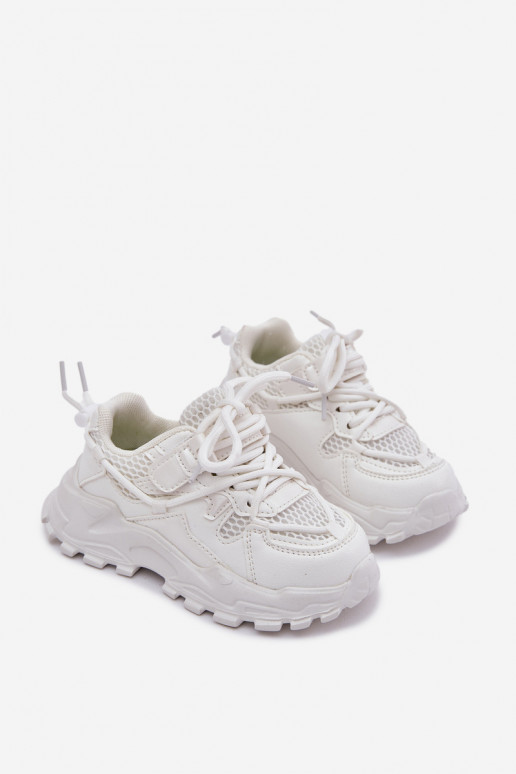sportiniai bateliai Sneakers modelio batai Vaikiški baltos spalvos Tilvianea sportiniai bateliai Sneakers modelio batai Vaikiški baltos spalvos Tilvianea