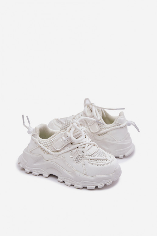 sportiniai bateliai Sneakers modelio batai Vaikiški baltos spalvos Tilvianea sportiniai bateliai Sneakers modelio batai Vaikiški baltos spalvos Tilvianea