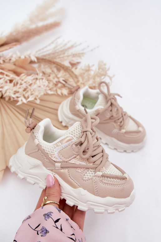 sportiniai bateliai Sneakers modelio batai Vaikiški smėlio spalvos Tilvianea sportiniai bateliai Sneakers modelio batai Vaikiški smėlio spalvos Tilvianea