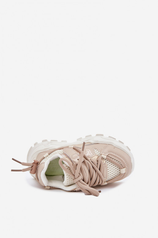 sportiniai bateliai Sneakers modelio batai Vaikiški smėlio spalvos Tilvianea sportiniai bateliai Sneakers modelio batai Vaikiški smėlio spalvos Tilvianea