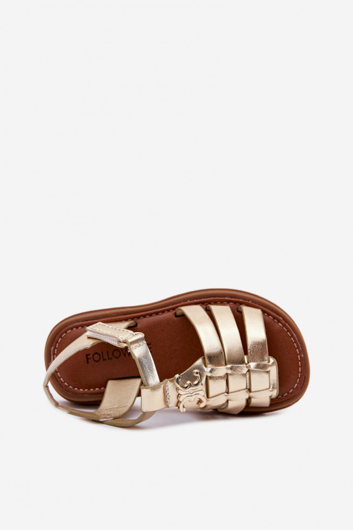 Vaikiški sandalai Su puošniais Detalem aukso spalvos Serina