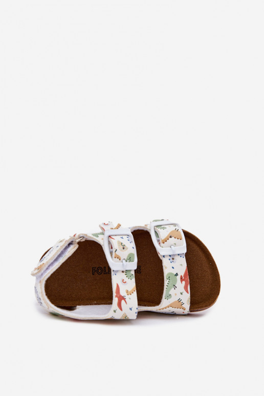 Vaikiškos basutės Ant kamštinio pado su sagtimis Dinozaurasai įvairių spalvų Thessa Vaikiškos basutės Ant kamštinio pado su sagtimis Dinozaurasai įvairių spalvų Thessa