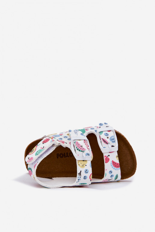 Vaikiškos basutės Ant kamštinio pado su sagtimis OĮoce baltos spalvos Thessa Vaikiškos basutės Ant kamštinio pado su sagtimis OĮoce baltos spalvos Thessa