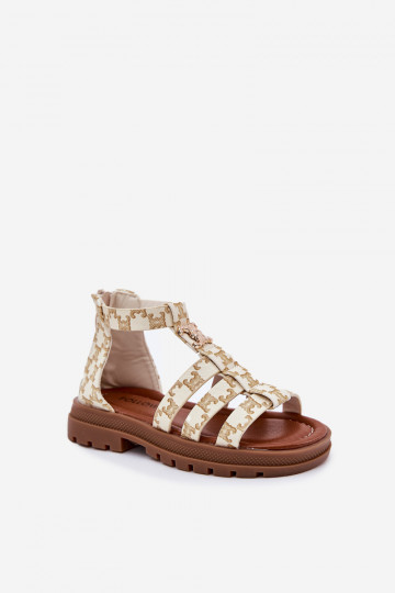 Vaikiški sandalai Gladiator Ze aukso spalvosm Detalem smėlio spalvos Vesira 2
