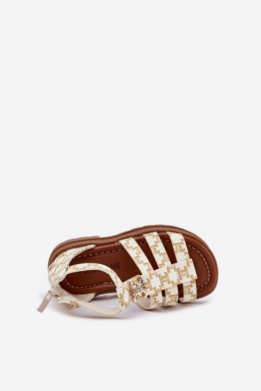 Vaikiški sandalai Gladiator Ze aukso spalvosm Detalem smėlio spalvos Vesira