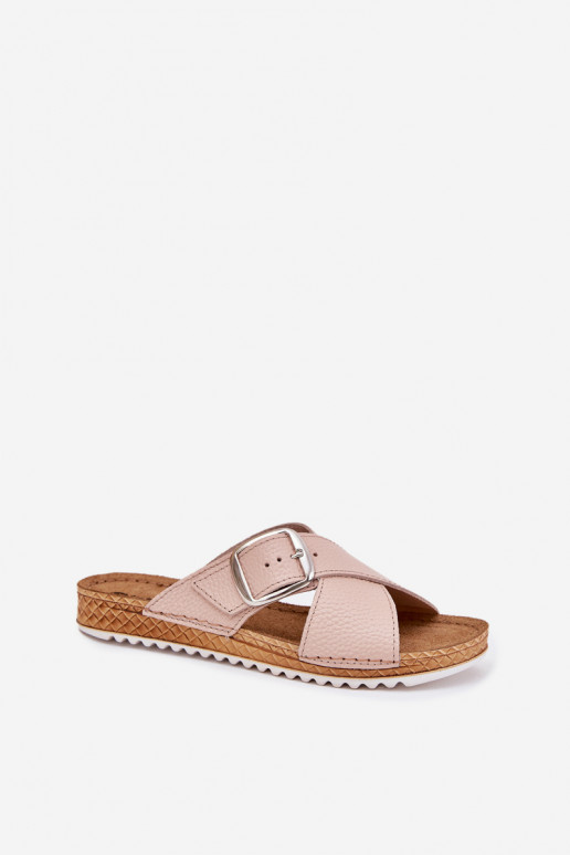 Odinės šlepetės Moteriškas su sagtimis Inblu VO0004GU rožinės spalvos