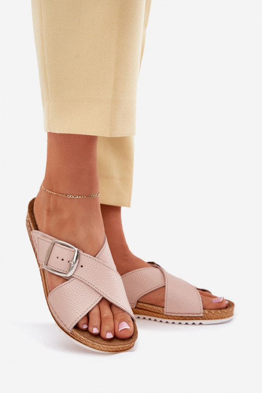 Odinės šlepetės Moteriškas su sagtimis Inblu VO0004GU rožinės spalvos