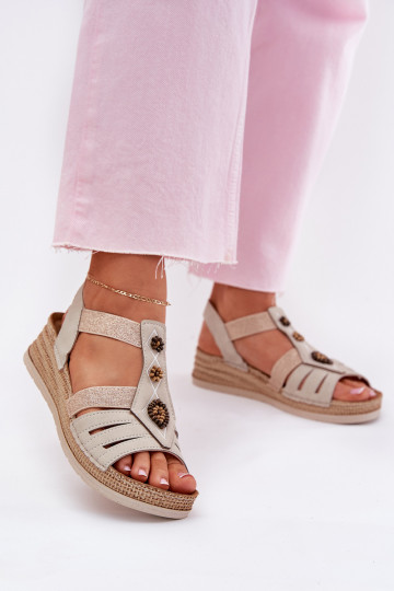 Moteriškos basutės Ant platformos su gražiomis detalėmis Inblu RV000015 dramblio kaulo spalvos 2