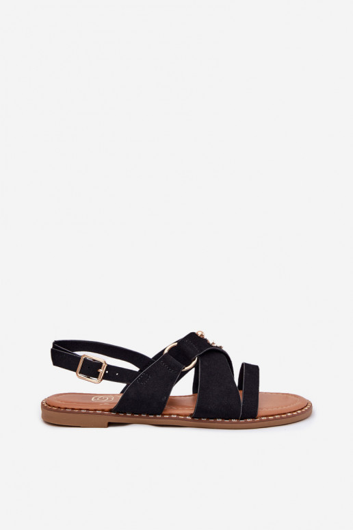 Moteriškos basutės su plačiais kulniukais Ze aukso spalvosmi Smeigės juodos spalvos Zanira Moteriškos basutės su plačiais kulniukais Ze aukso spalvosmi Smeigės juodos spalvos Zanira