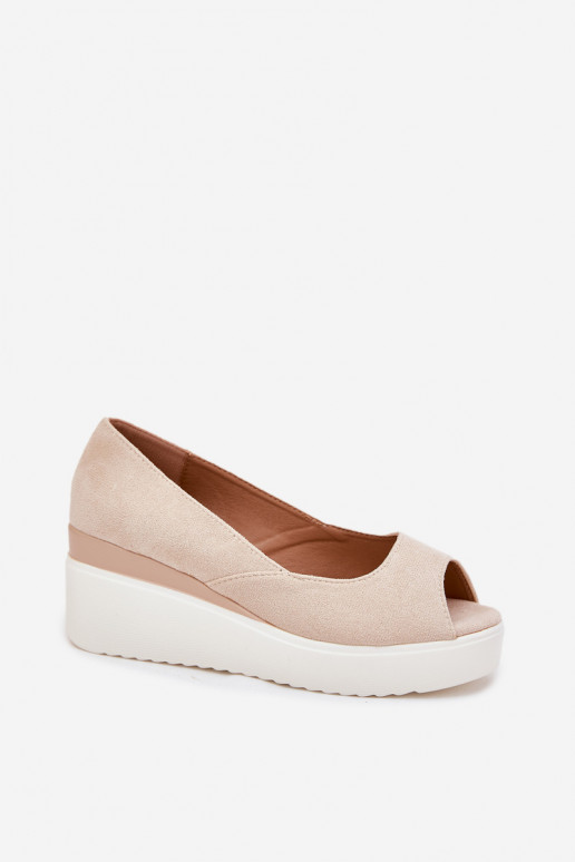 Moteriškos basutės Ant platformos Z iš eko zomšosu dramblio kaulo spalvos Velira Moteriškos basutės Ant platformos Z iš eko zomšosu dramblio kaulo spalvos Velira