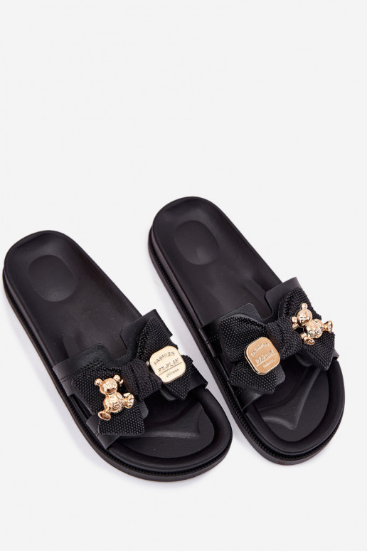 Moteriškos šlepetės su kaspinais I Złotą Broszką smėlio spalvos Lynara