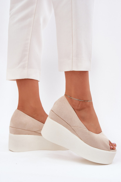 Moteriškos basutės Ant platformos ir platforma dramblio kaulo spalvos Felyra
