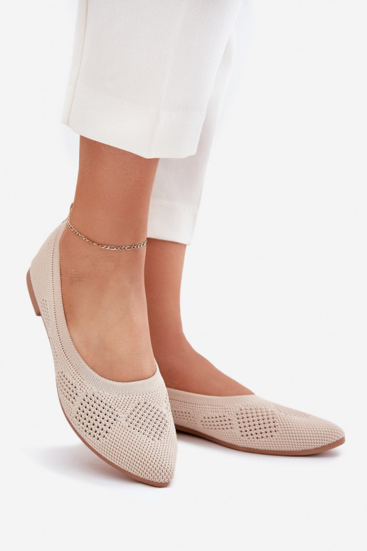 Medžiaginės balerinos Moteriškas smėlio spalvos Zelira