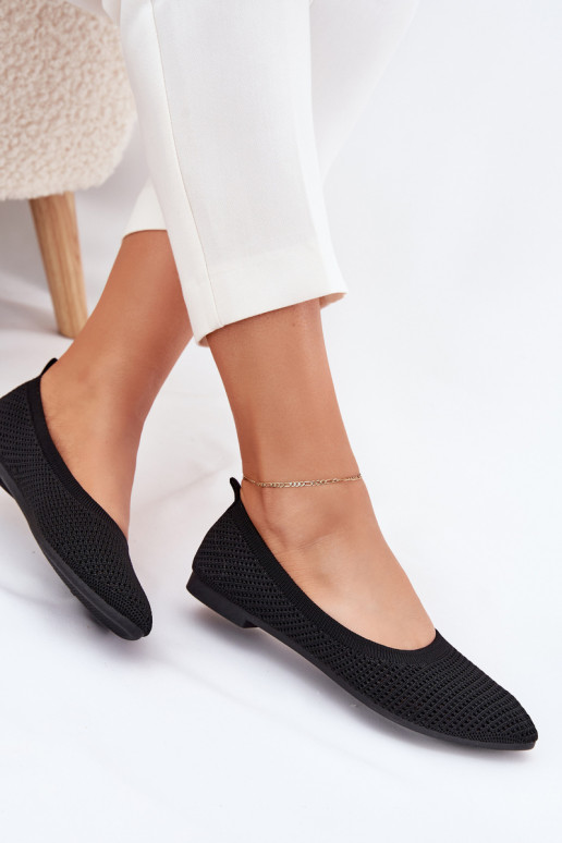 Tinklelis Medžiaginės balerinos Moteriškas juodos spalvos Sarina