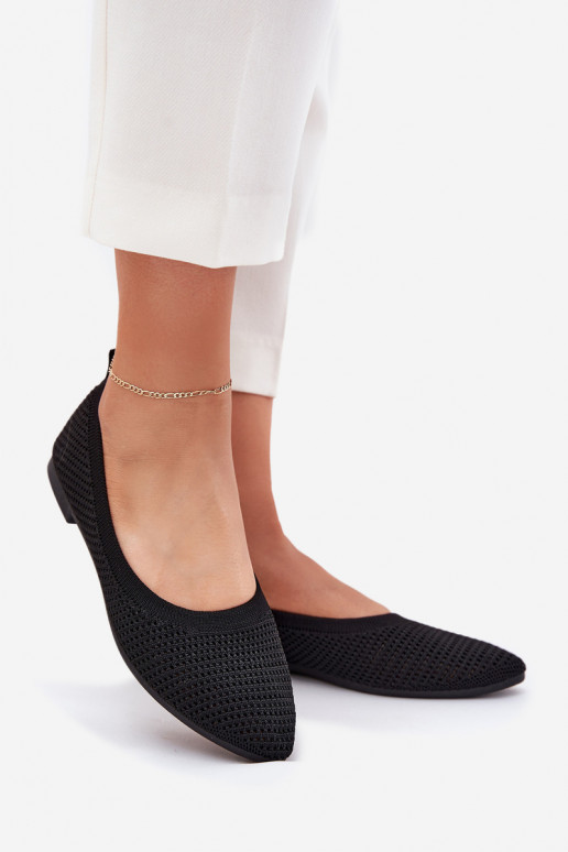 Tinklelis Medžiaginės balerinos Moteriškas juodos spalvos Sarina