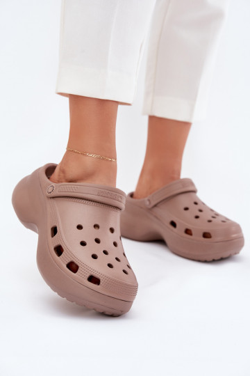 Lengvos šlepetės Moteriškos šlepetės su madingais masyviais padais Big Star RR274A121 smėlio spalvos 2