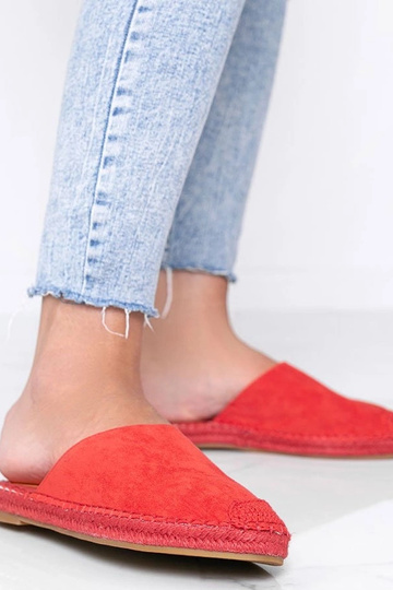 Rudos espadrilės su auksiniu siūlu, „Zoey"