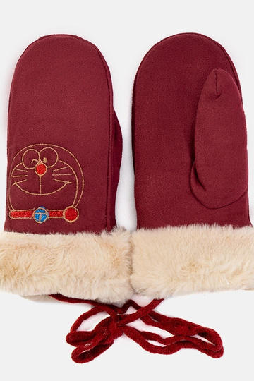 Burgundy Kitty vaikiškos pirštinės
