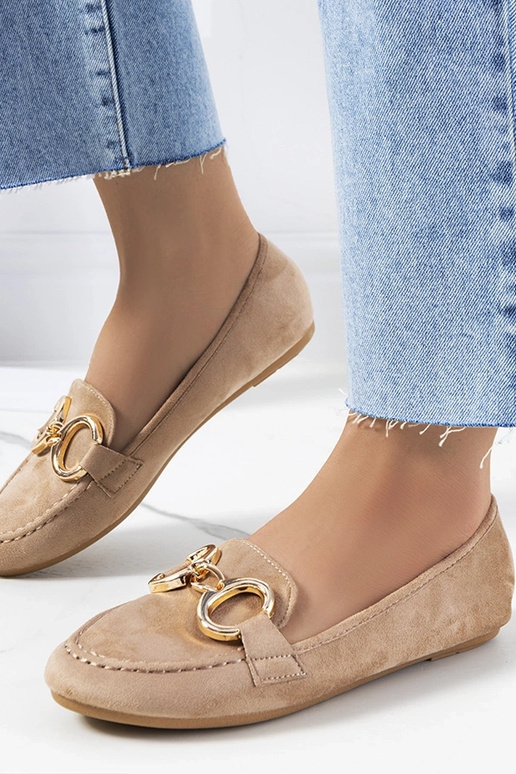 Smėlio spalvos Castor sagtimi mokasinai