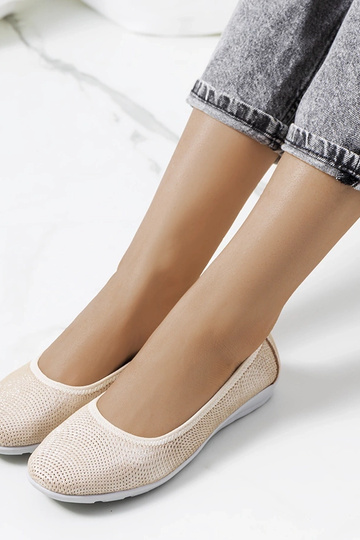 Elmas Beige odiniai baleto butai