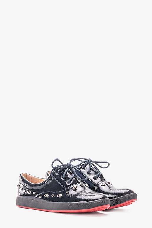 Mikaela tamsiai mėlyni lakinės odos...