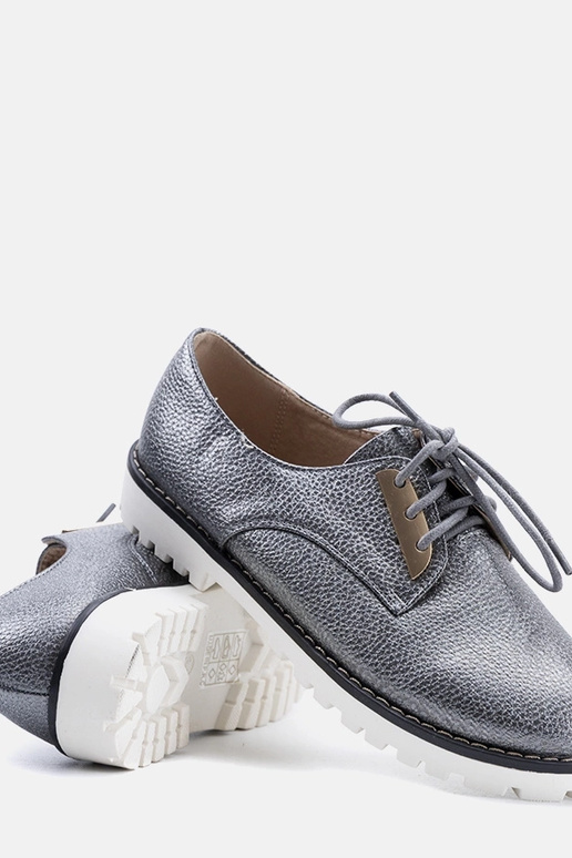 Pilki blizgūs vaikiški batai Runa