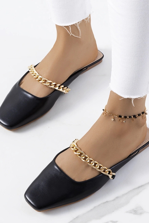 Juodos elegantiškos šlepetės su...